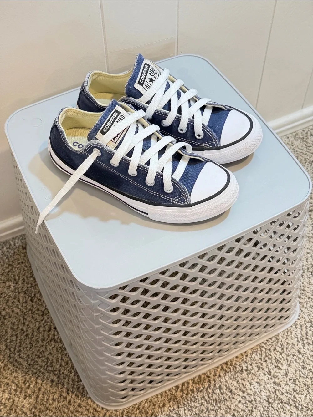 Converse Kids Low Top Sneakers in Navy and White